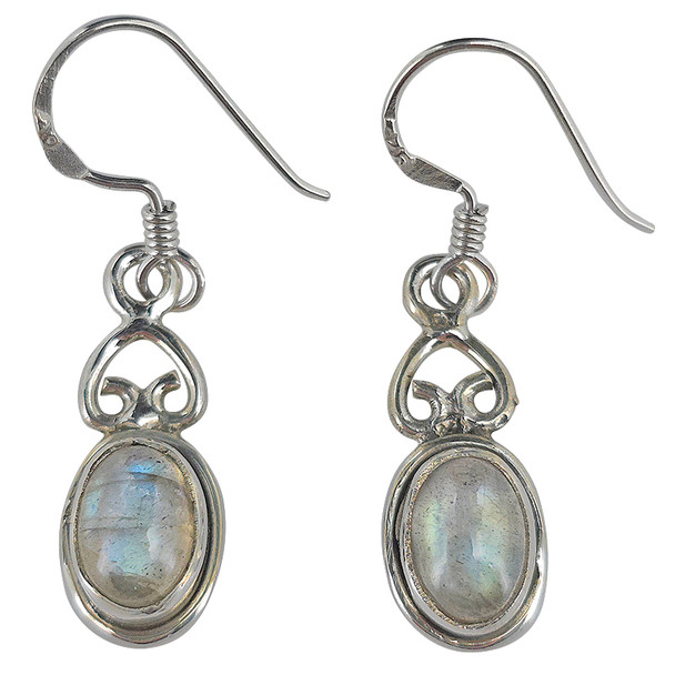Oval Labradorite Dangle Earrings