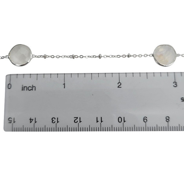 Faceted Moonstone Silver Necklace