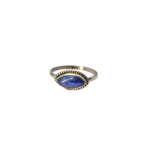 Lapis Stone Sterling Silver Ring (R-LP-2542)