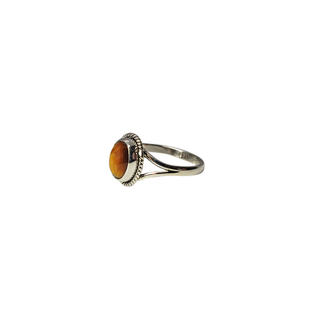 Tiger Eye Stone Sterling Silver Ring (R-TG-5254-R)