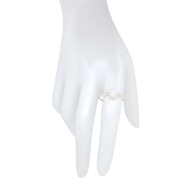 Moonstone Sterling Silver Ring (R-MS-4847-R)