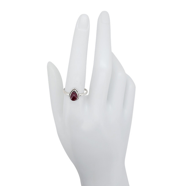 Garnet Sterling Silver Ring (R-GR-5412-R)