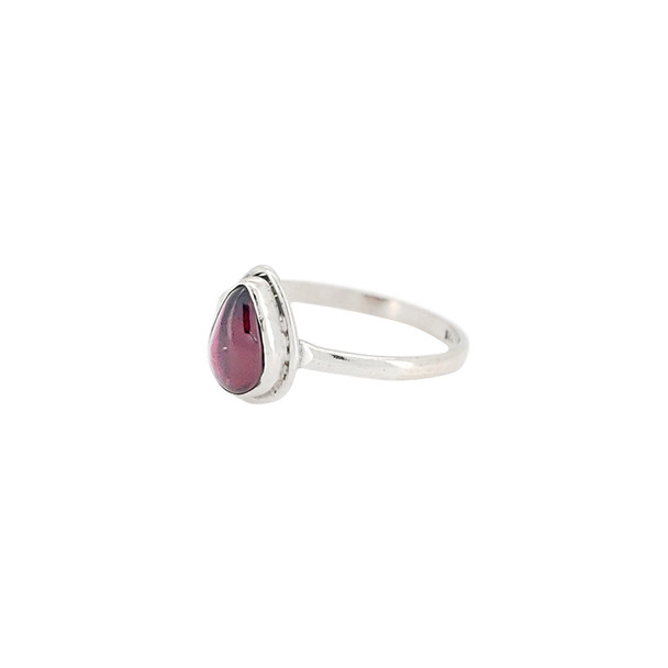 Garnet Sterling Silver Ring (R-GR-5412-R)