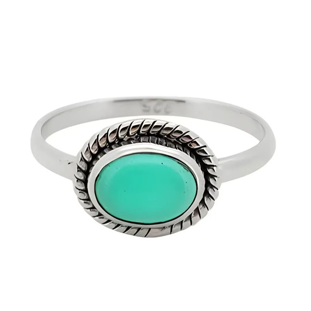 Green Onyx Sterling Silver Ring (R-GO-5398)