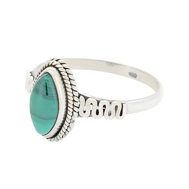 Malachite Sterling Silver Ring (R-ML-4958)