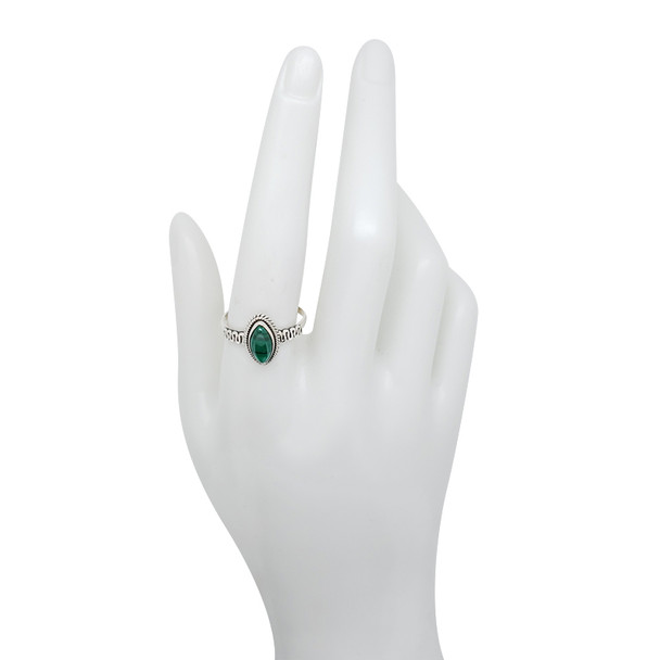 Malachite Sterling Silver Ring (R-ML-4958)
