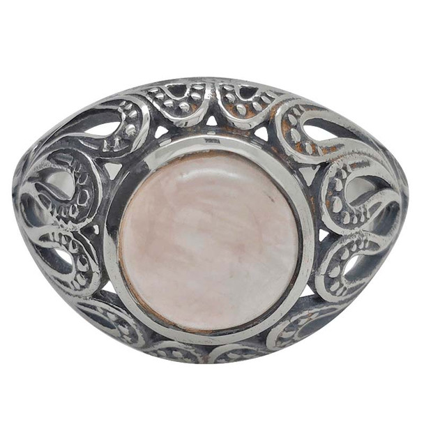 Rose Quartz Sterling Silver Ring (R-RQ-5194)