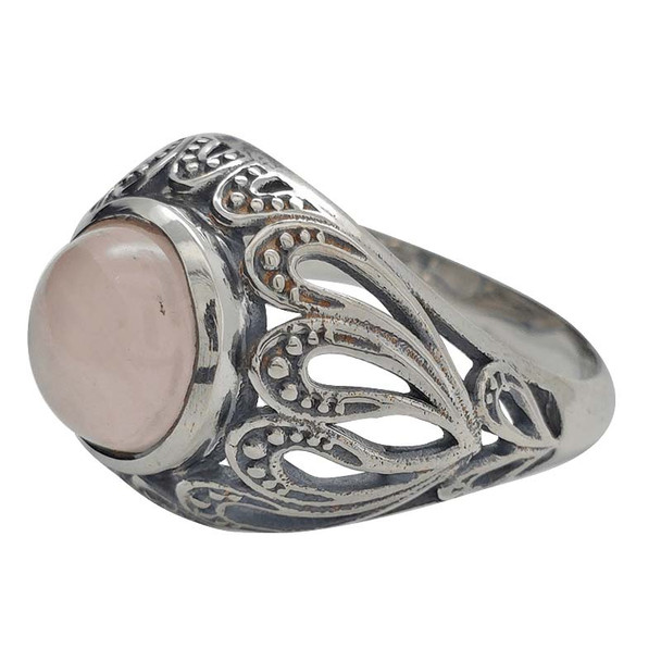 Rose Quartz Sterling Silver Ring (R-RQ-5194)