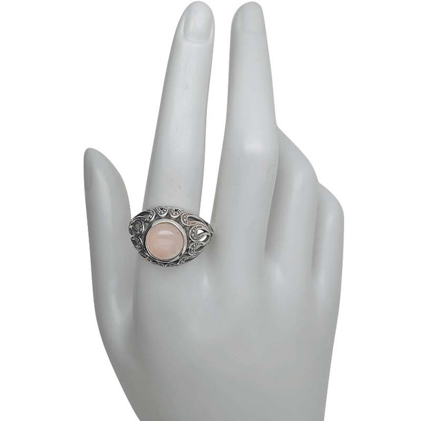 Rose Quartz Sterling Silver Ring (R-RQ-5194)