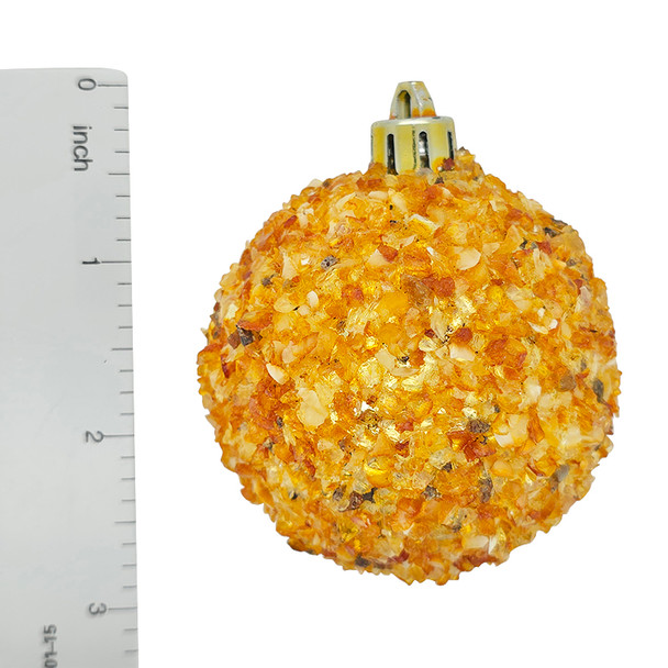 Amber Christmas Ornament in Decorative Wooden Box