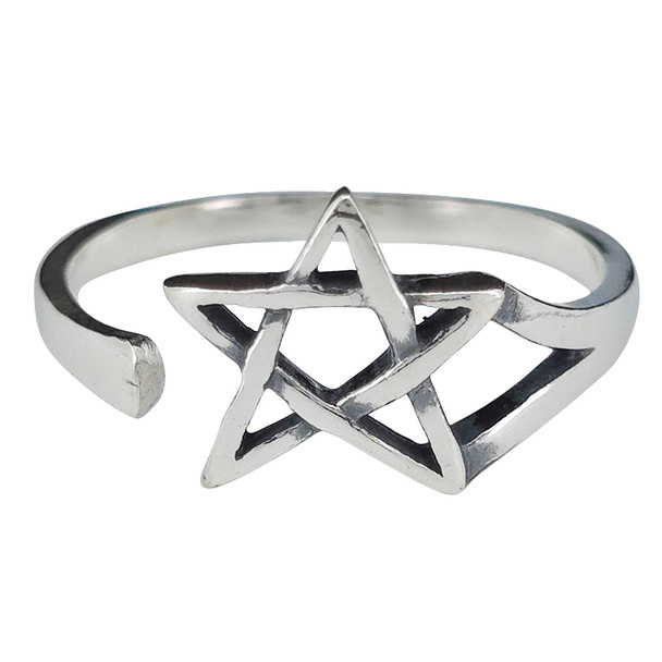 Star Sterling Silver Adjustable Ring