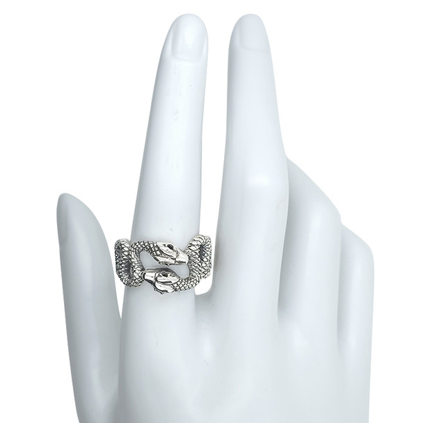 Sterling Silver Interlocking Snakes Ring