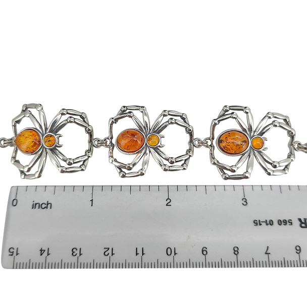 Cognac Amber Spider Necklace 18"