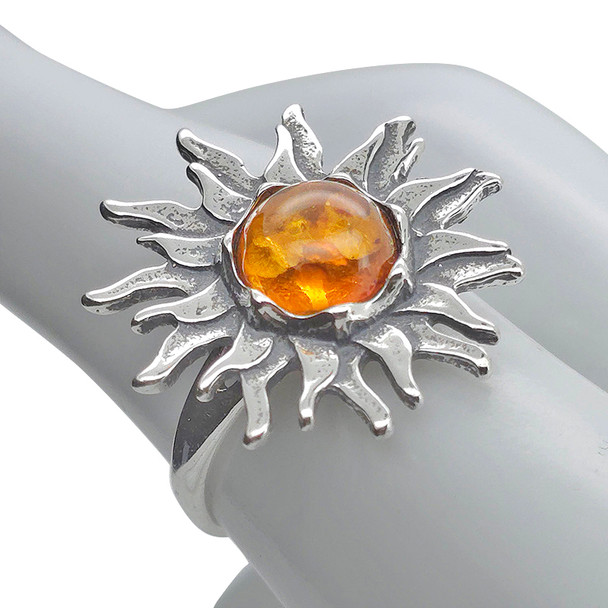 Cognac Amber Adjustable Sun Ring