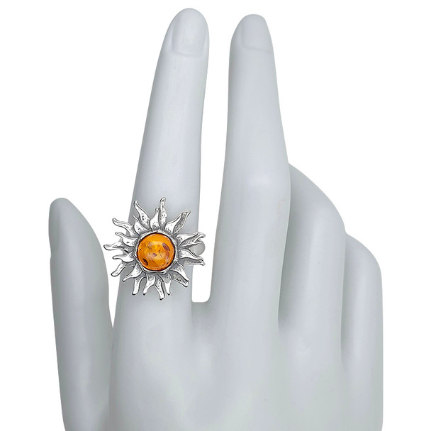 Cognac Amber Adjustable Sun Ring