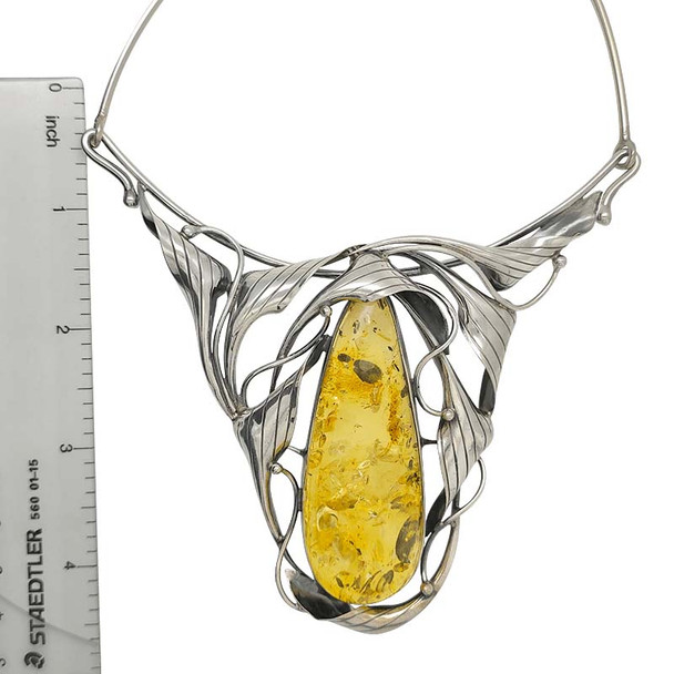 Handmade Citrine Amber Oxidized Silver Necklace