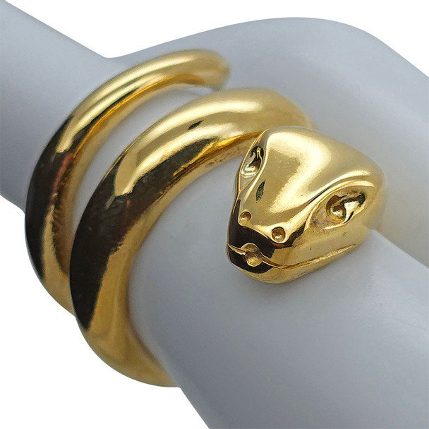 Gold Plated Silver Snake Adjustable Ring