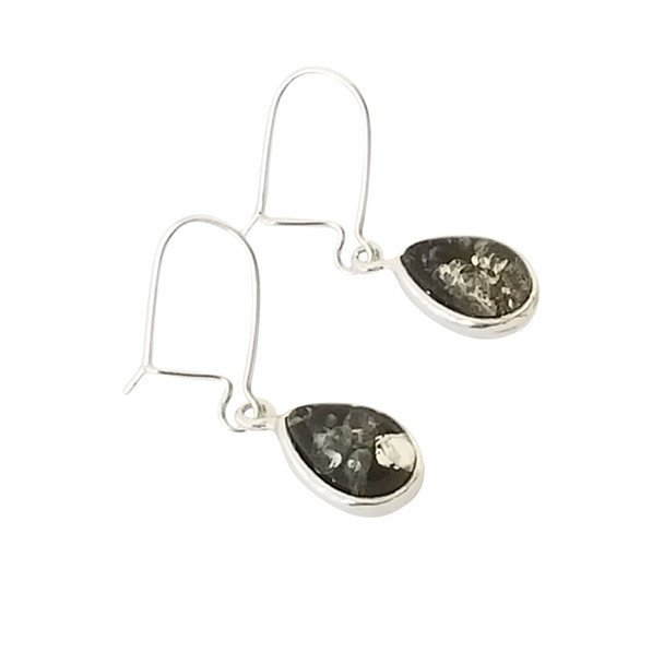Baltic Amber Sterling Silver Earrings. Amber Jewelry (E-GR-2534)