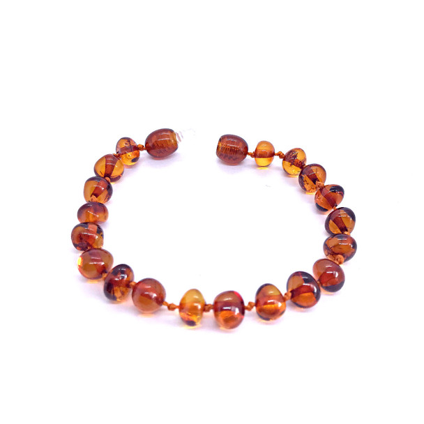 Cognac Amber Baby Bracelet, SCREW CLASP