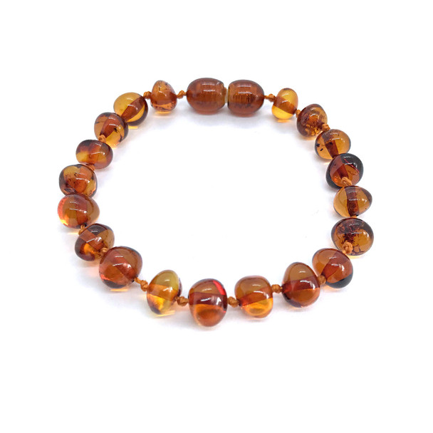 Cognac Amber Baby Bracelet, SCREW CLASP