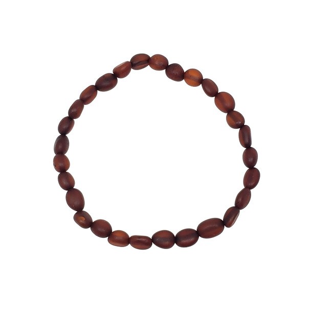 Matte Cherry Amber Beaded Stretch Bracelet