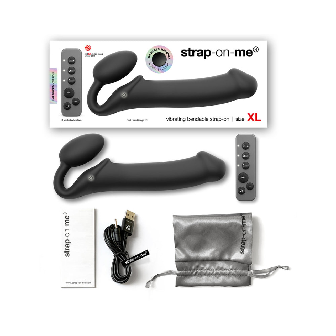 Strap On Me Remote Controlled Strapless Dildo with 3 Motors