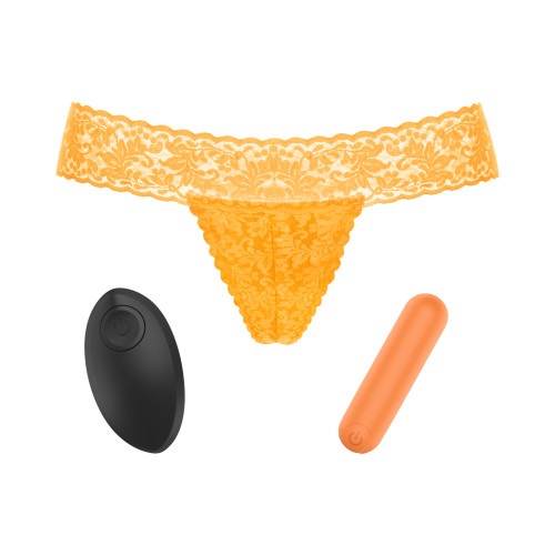 Love to Love Secret Panty 2 Neon Orange with panty, bullet and remote