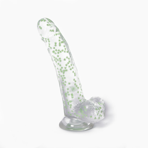 Naughty Bits I Leaf Dick Glow-In-The-Dark Weed Leaf Dildo