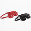 Leather Blindfold with Fleece: (left to right) Red Leather and Black Patent