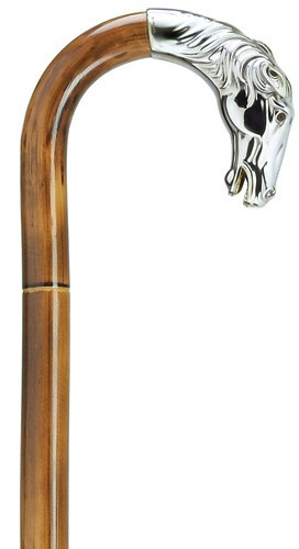 Alpacca Siver Horse Head Walking Cane Exquisite Canes