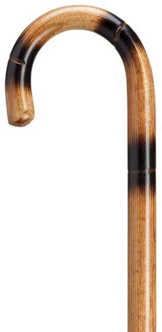 Mens Crook Handle Stepped And Scorched Applewood Walking Cane Exquisite Canes 7418