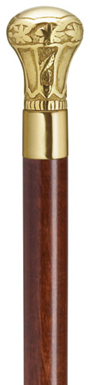 Derby Cane - Brass with Walnut