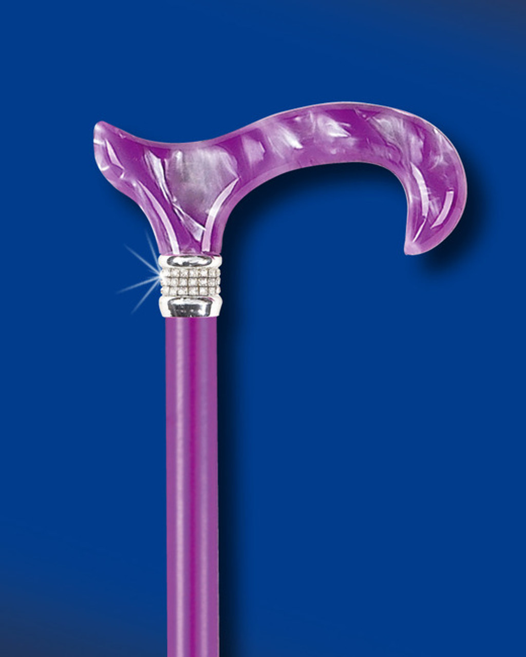 Ladies Purple Pearl Diamond Designer Adjustable Cane Exquisite Canes