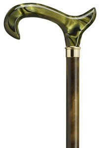 Ladies Acrylic Green Derby Handle Cane Ladies Acrylic Green Derby Handle Cane