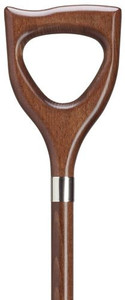 Men's German Shovel Handle Cane Black or Walnut