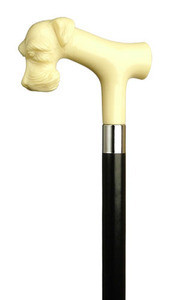 Ivory Schnauzer Dog Walking Cane Ivory Schnauzer Dog Walking Cane