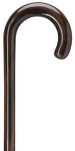 French Ebony Wood Ladies Crook Handle Cane French Ebony Wood Ladies Crook Handle Cane