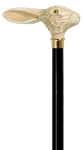 Italian Ivory Jack Rabbit Harvey Walking Cane Italian Ivory Jack Rabbit Harvey Walking Cane