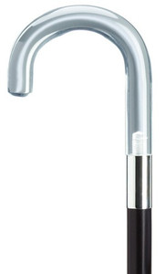 Men's Lucite Crook Handle Black Shaft Walking Cane Men's Lucite Crook Handle Black Shaft Walking Cane