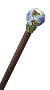 Hand Painted Globe Italian Walking Cane Hand Painted Globe Italian Walking Cane