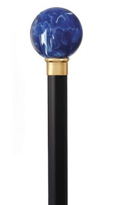 Lapis Blue Ball Knob Italian Walking Cane