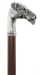 Silver Plated Fox Terrier Dog Cane Silver Plated Fox Terrier Dog Cane