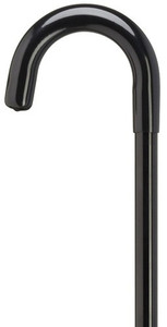 Aluminum Crook Handle "Hospital" Cane-Non-Adjustable Black Aluminum Crook Handle "Hospital" Cane-Non-Adjustable Black