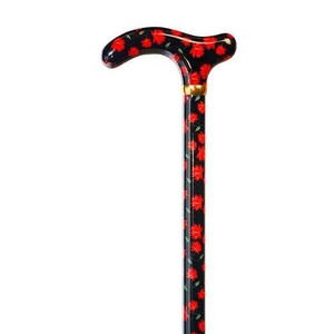 Ladies Royal Red Flowers Cane Ladies Royal Red Flowers Cane