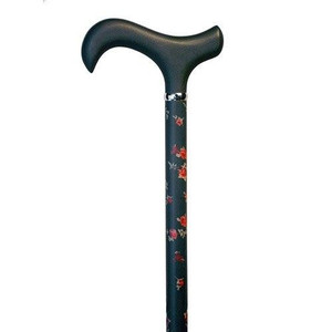 Ladies Derby Handle Adjustable Carbon Fiber Midnight Rose Cane Ladies Derby Handle Adjustable Carbon Fiber Midnight Rose Cane