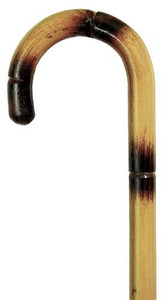 Made in Italy Men's Crook Handle Stepped and Scorched Walking Cane Made in Italy Men's Crook Handle Stepped and Scorched Walking Cane