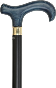 Royal Canes Extra Long Super Strong Blue Denim Derby Walking Cane With Black Beechwood Shaft And Brass Collar Royal Canes Extra Long Super Strong Blue Denim Derby Walking Cane With Black Beechwood Shaft And Brass Collar