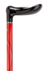 Wide Handle Carbon Fiber Triple Wound Red Adjustable Walking Cane Wide Handle Carbon Fiber Triple Wound Red Adjustable Walking Cane