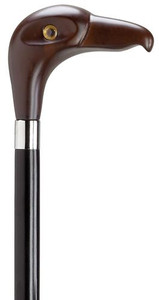 Made in Italy Brown Eagle Head Walking Cane With Glass Eyes