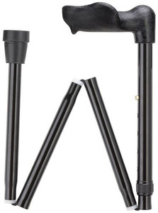 Black Palm Grip Comfort Handle Adjustable Folding Walking Cane